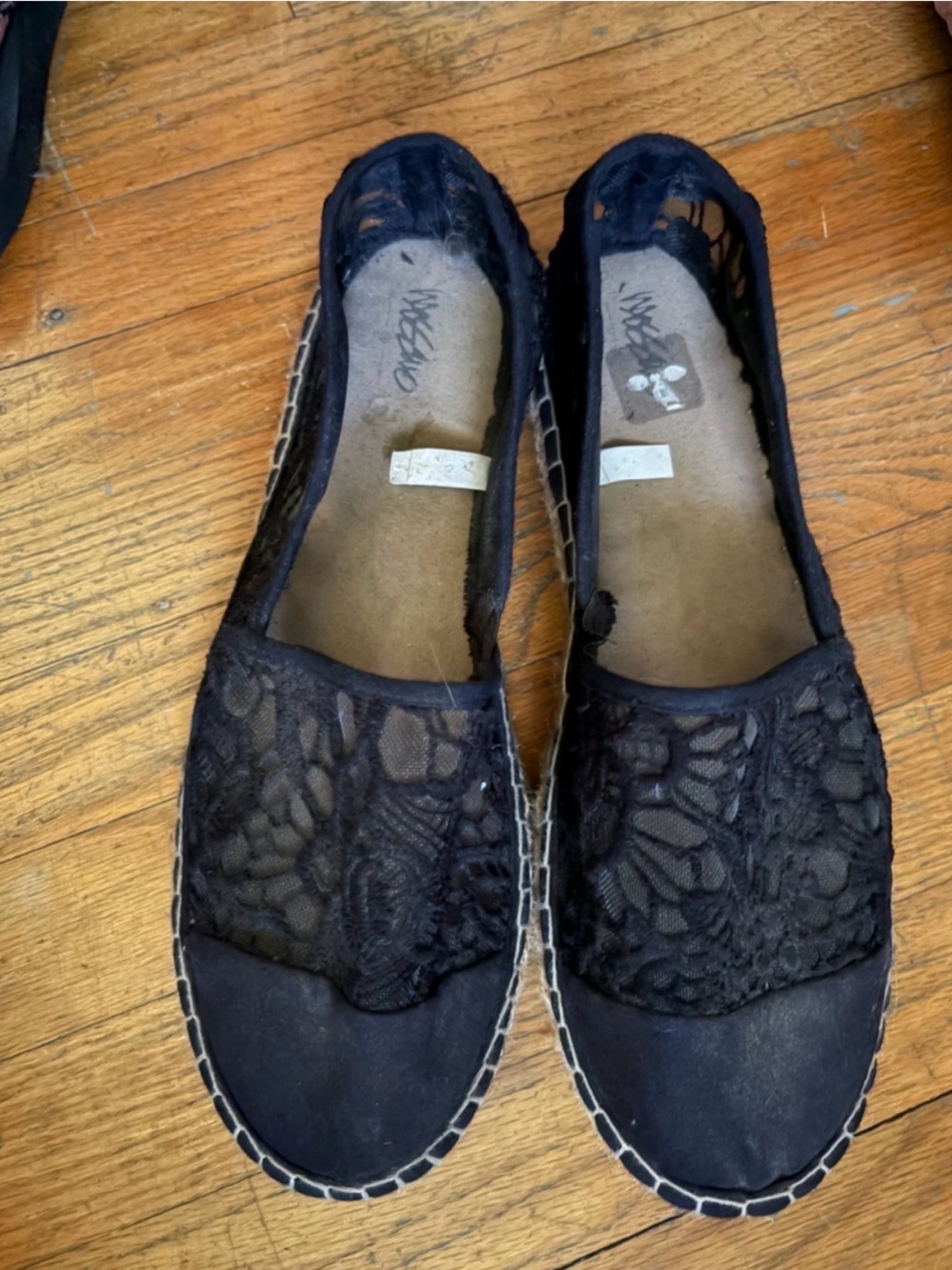Mossimo Supply Co. Black Lace Espadrille Slip-Ons